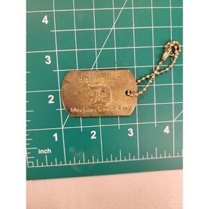 Dollhouse Keychain Blue Jeans Rock Roll Dog Tag Charm Y2K Fashion Accessory